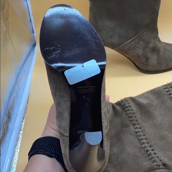 Coach boots leather brown 7.5 B - Picture 4 of 9